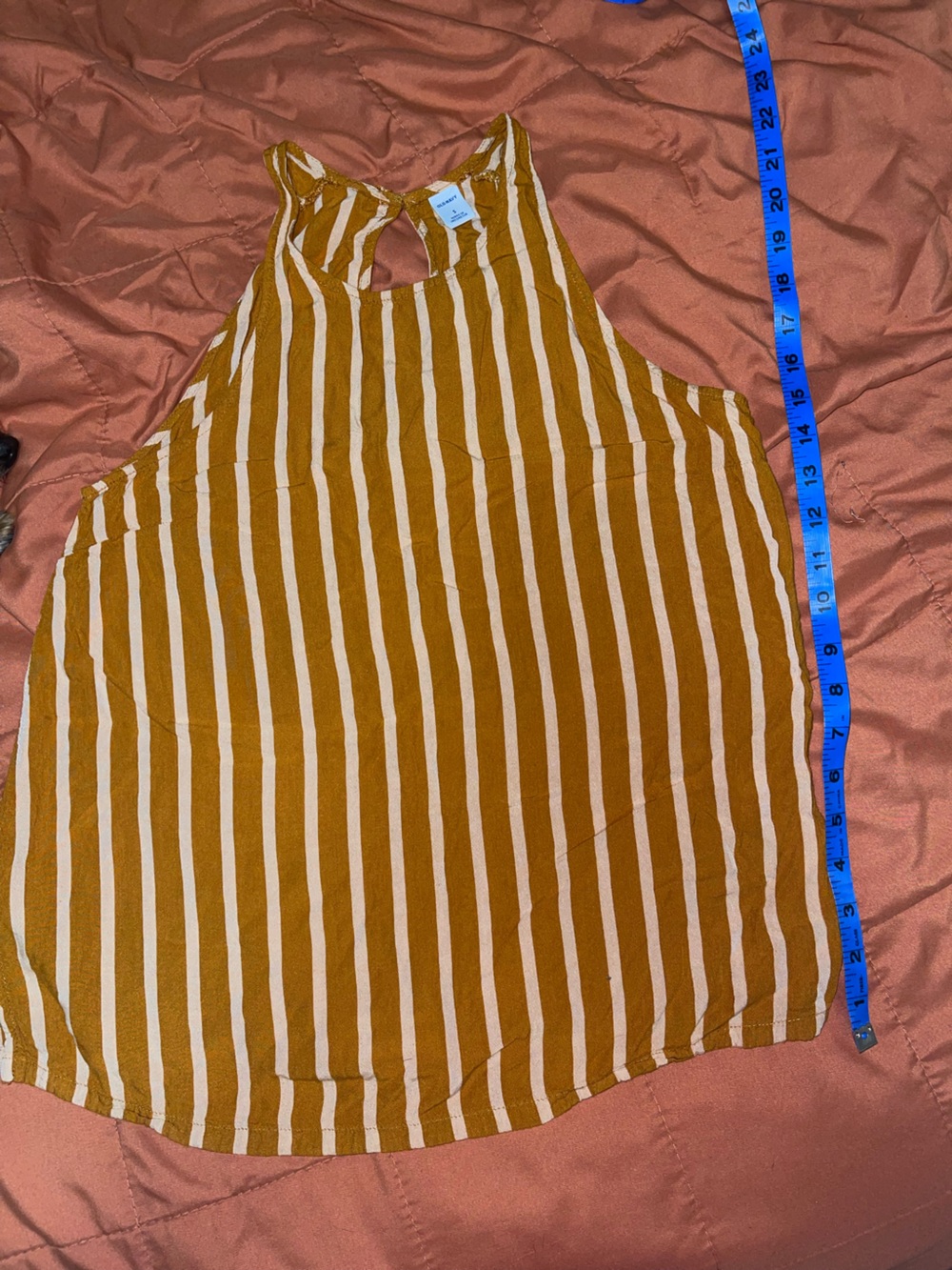 Old Navy Mustard and Cream Striped Halter Tank